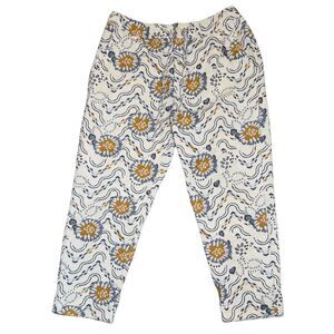 Wax London Jacquard Blue Yellow White Floral Kurt Trousers Size 34 Cottage